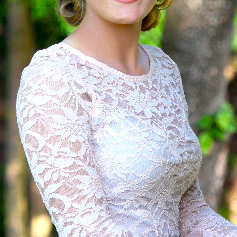 Formal short peach color dress